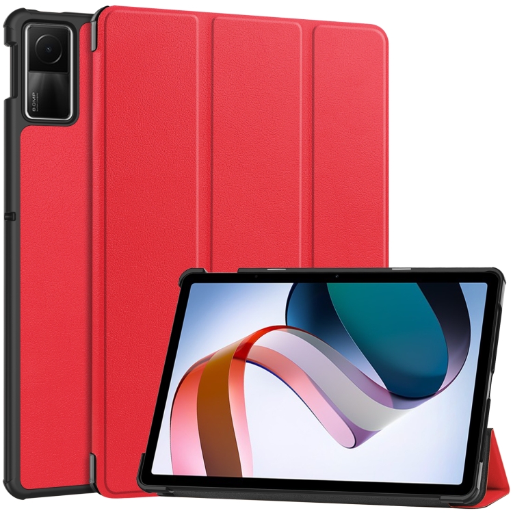 E-shop LEATHER Zaklápací kryt pre Xiaomi Redmi Pad SE červený