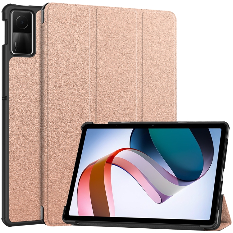 E-shop LEATHER Zaklápací kryt pre Xiaomi Redmi Pad SE ružovozlatý