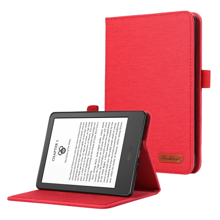 E-shop FABRIC Zaklápací kryt pre Amazon Kindle Paperwhite 5 2021 červený