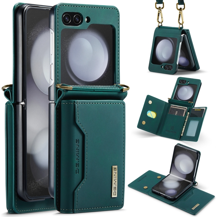 E-shop DG.MING 2v1 Peňaženkové puzdro pre Samsung Galaxy Z Flip5 5G zelené