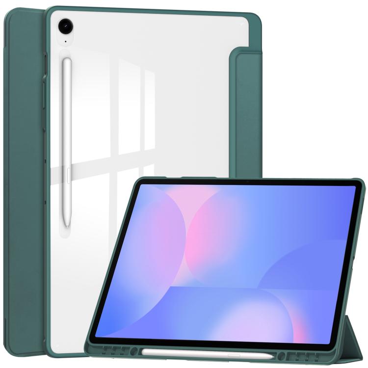 E-shop CRYSTAL Zaklápacie puzdro Samsung Galaxy Tab S10 FE+ tmavozelené