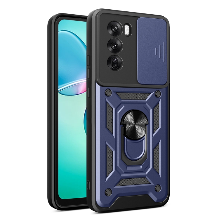 E-shop RING CAMERA Kryt s držiakom pre Oppo Reno12 Pro 5G modrý