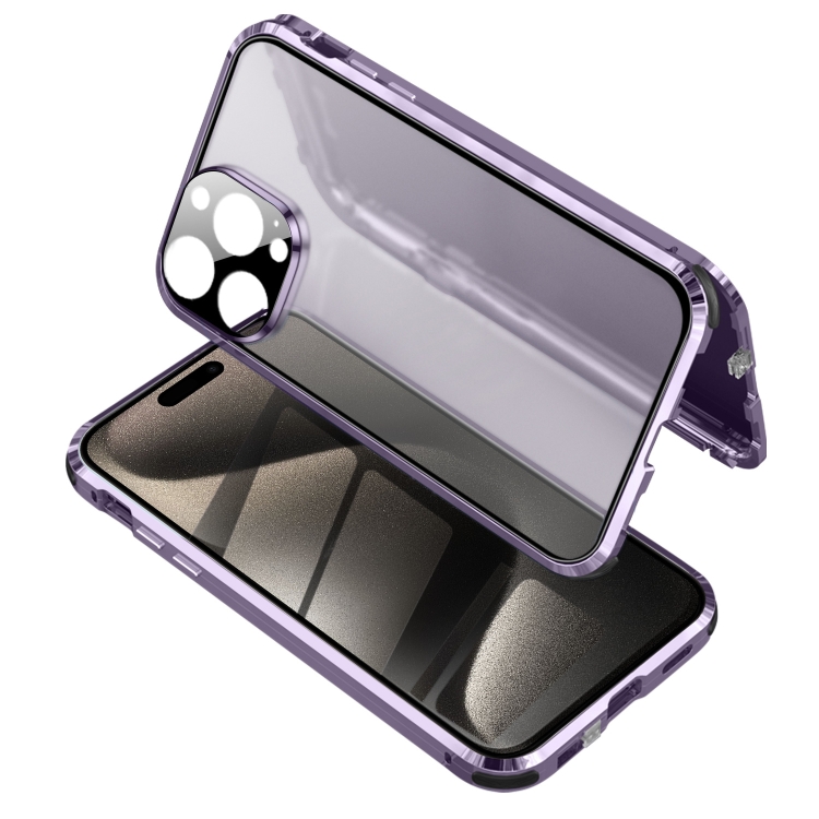 E-shop Magnetický kryt 360 pre Apple iPhone 15 Pro fialový