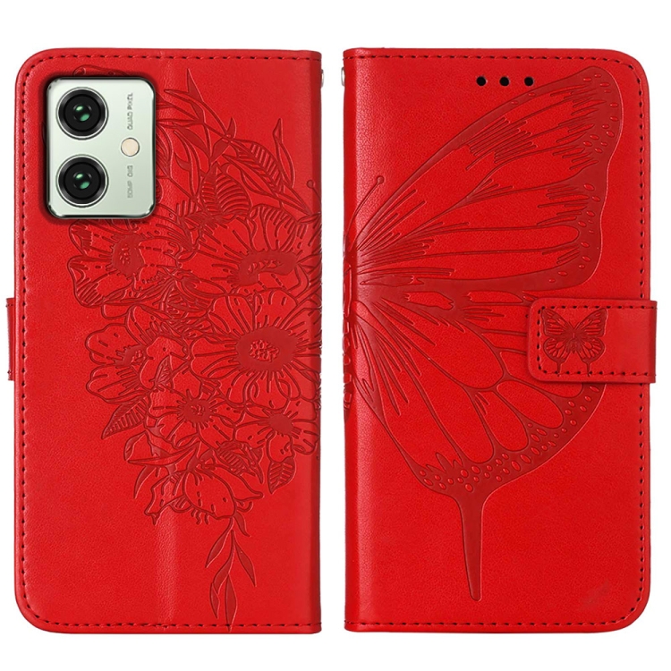 E-shop ART BUTTERFLY Peňaženkový obal pre Motorola Moto G54 5G / G54 Power Edition 5G červený