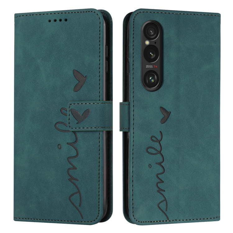 E-shop ART SMILE Peňaženkový obal s remienkom pre Sony Xperia 1 VI zelený