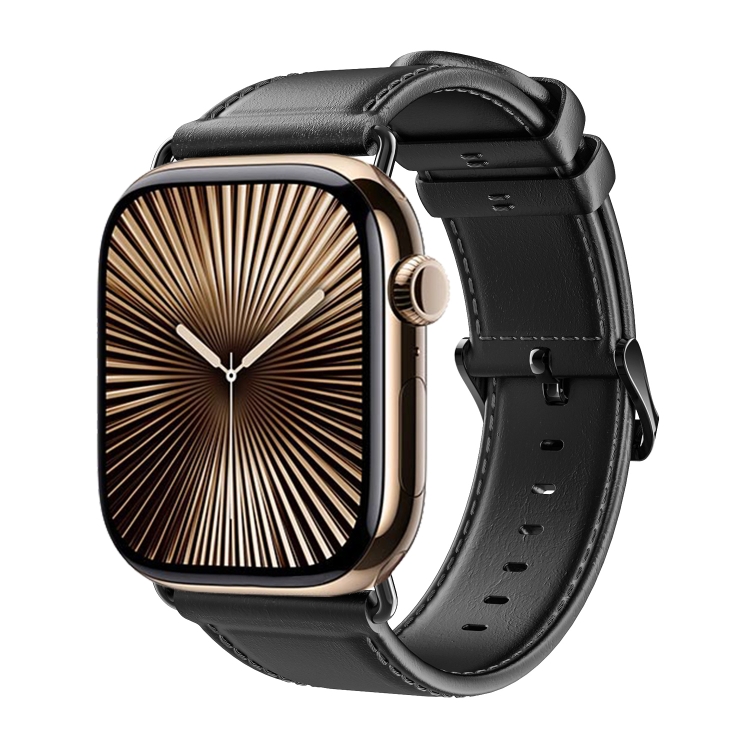 E-shop DUX LEATHER Kožený remienok pre Apple Watch 10 / 11 42mm čierny