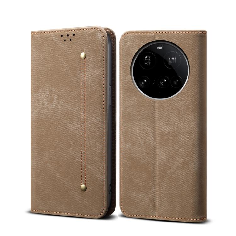 E-shop DENIM Peňaženkový kryt pre Xiaomi 15 Ultra šedohnedý