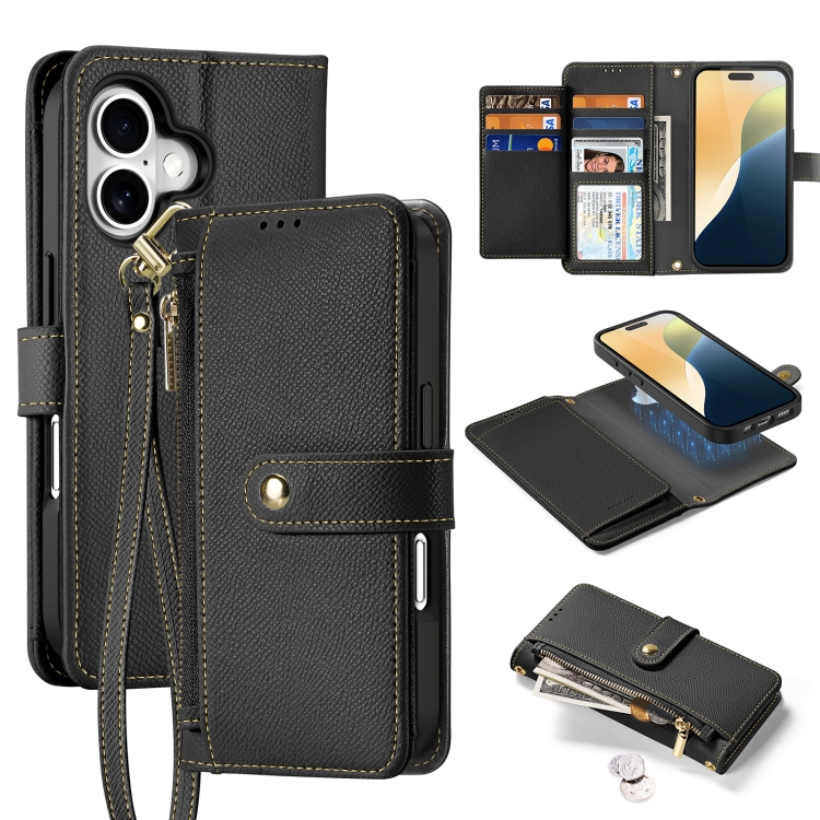 E-shop DUX LAWA Ochranný kryt a peňaženkové puzdro 2v1 Apple iPhone 16 čierny