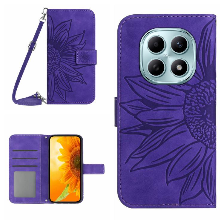E-shop ART SUNFLOWER Peňaženkový obal so šnúrkou pre Xiaomi Redmi Note 15 Pro tmavofialový