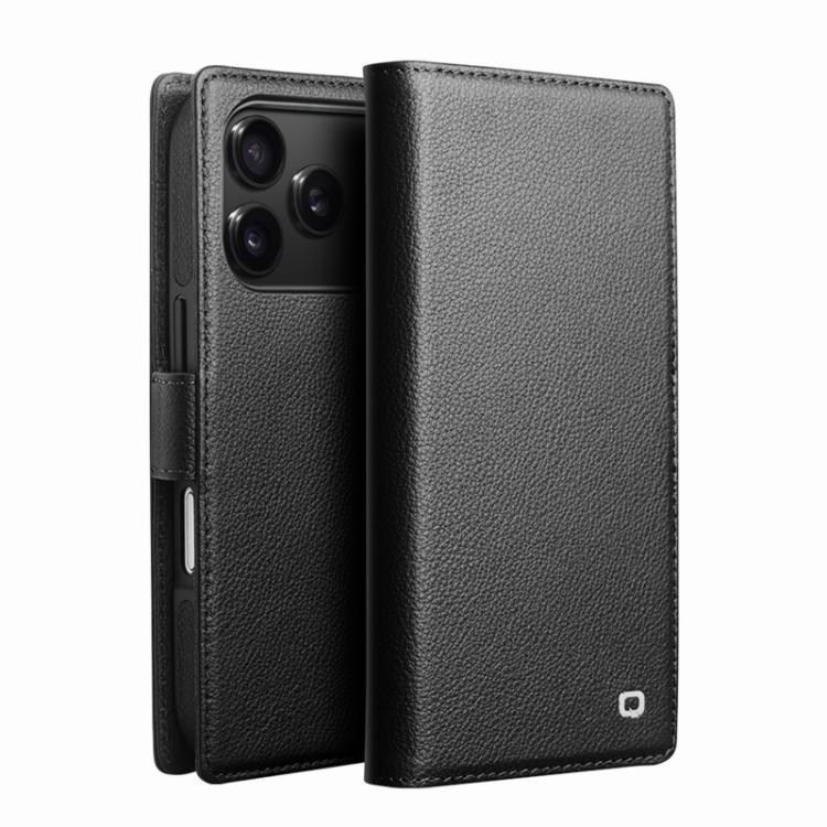 E-shop QIALINO CLASSIC Kožený obal pre Apple iPhone 17 Pro Max čierny