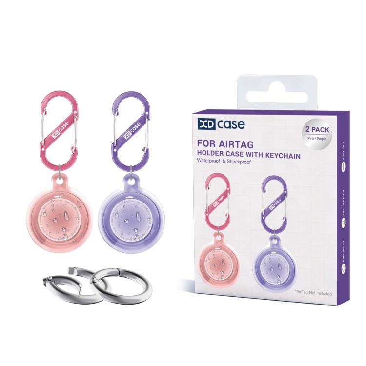 E-shop XDCASE 2x Vodotesné puzdro na Apple AirTag PINK + PURPLE