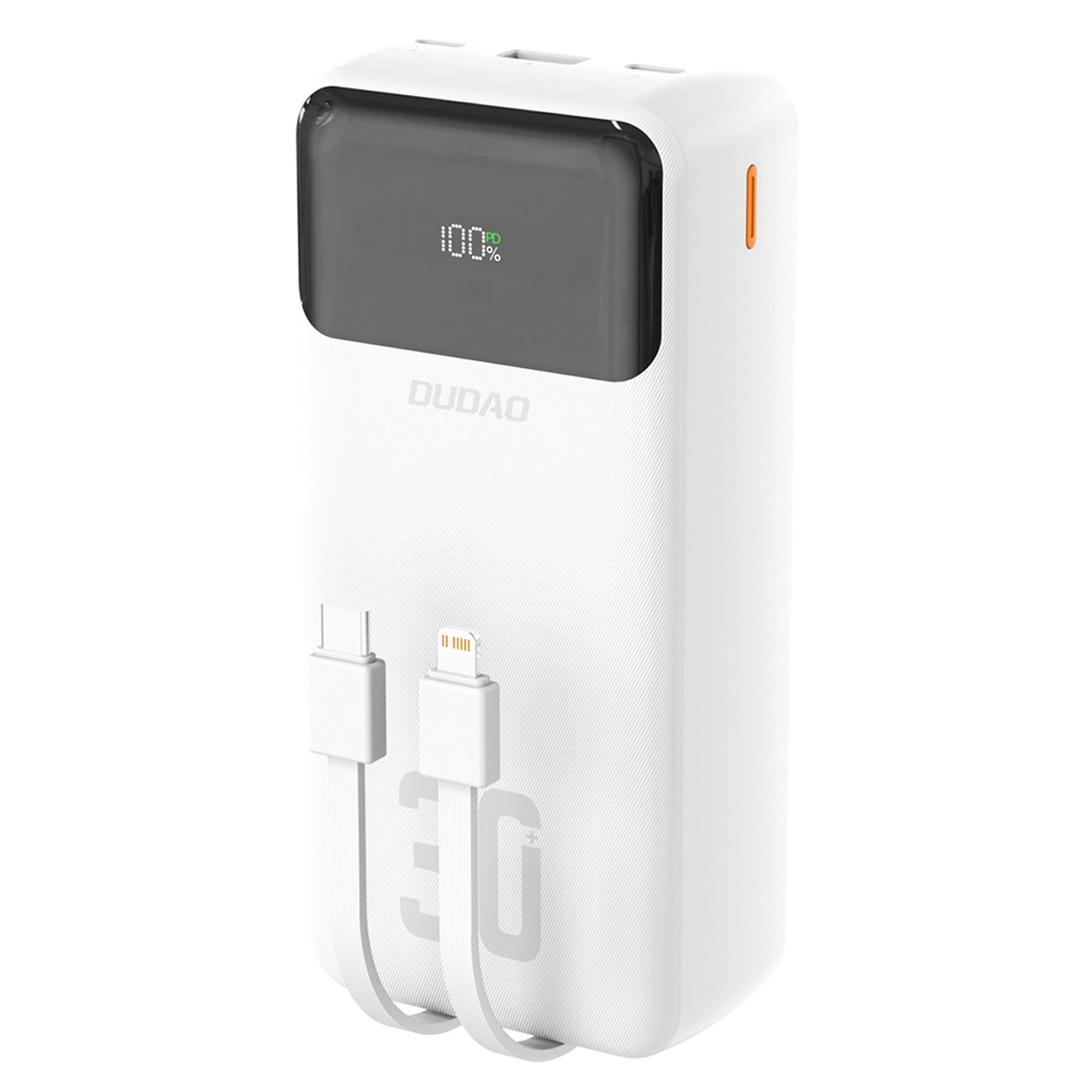 E-shop DUDAO K15MAX Externá nabíjačka so zabudovanými káblami 30 000 mAh 22.5W biela