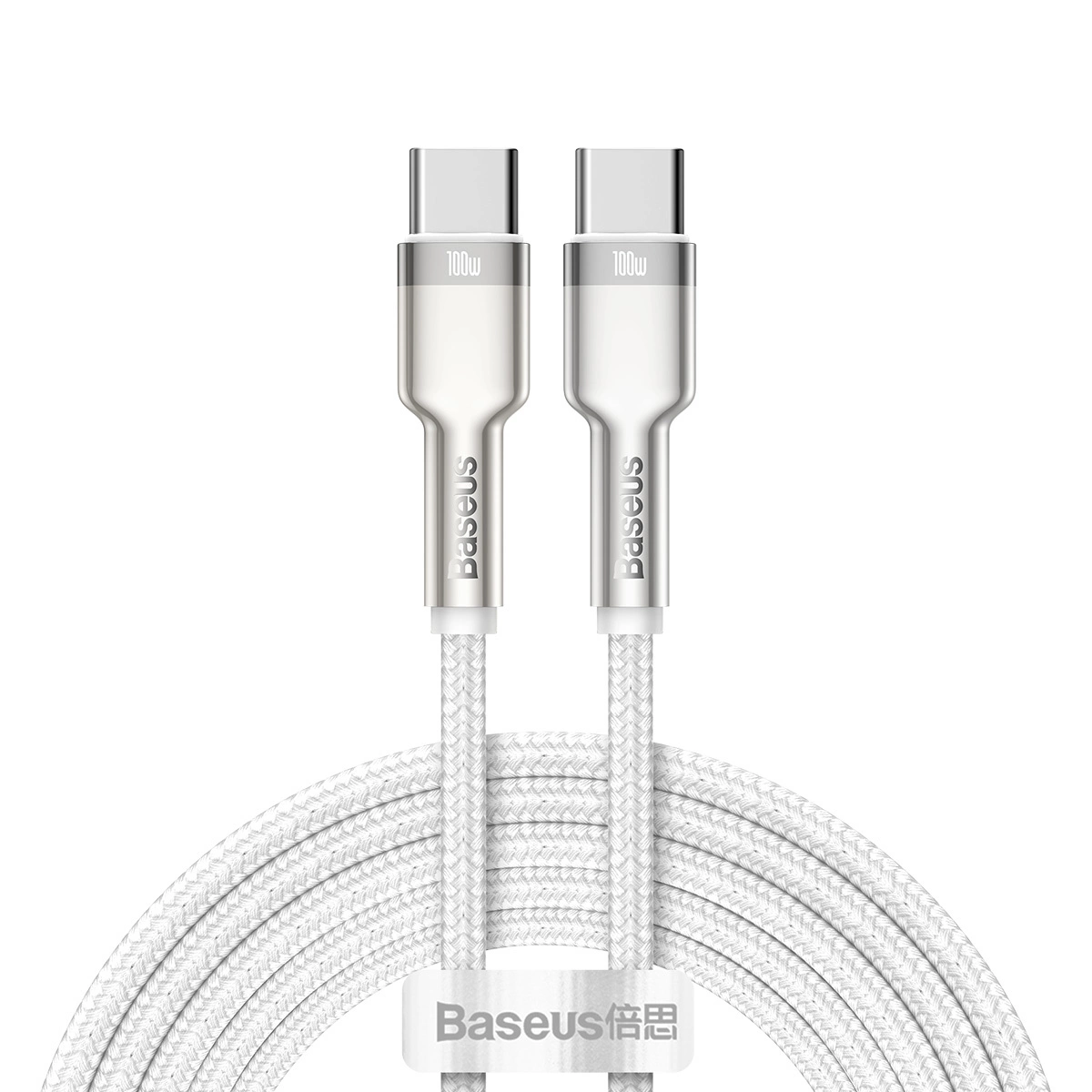 E-shop BASEUS CAFULE METAL 100W Kábel USB-C / USB-C 1 meter biely