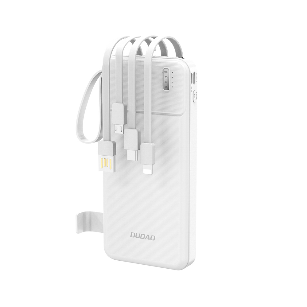 E-shop DUDAO K11 10000 mAh Externá nabíjačka s káblami biela
