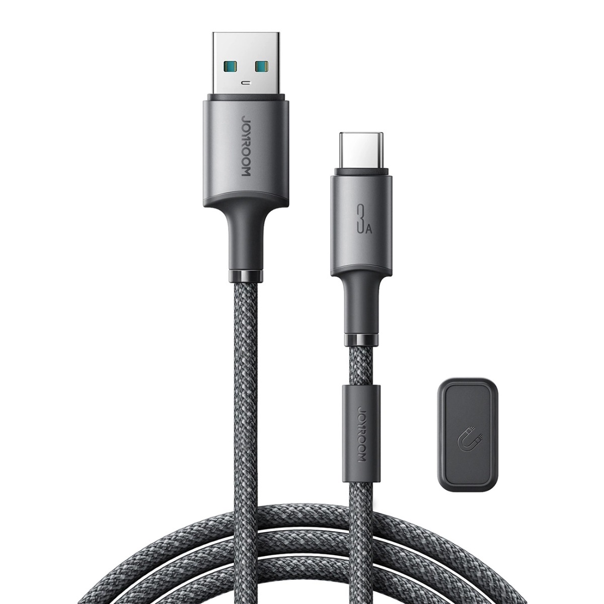 E-shop JOYROOM S-A50 Kábel s magnetickým organizérom USB / USB Typ-C 1.2 metra šedý