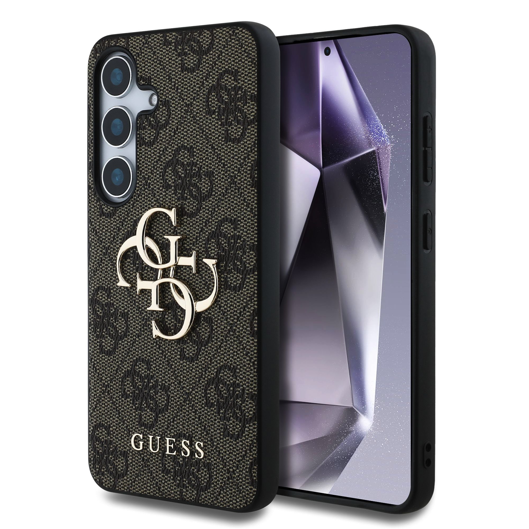 E-shop GUESS 4G METAL Kryt pre Samsung Galaxy S25 5G hnedý