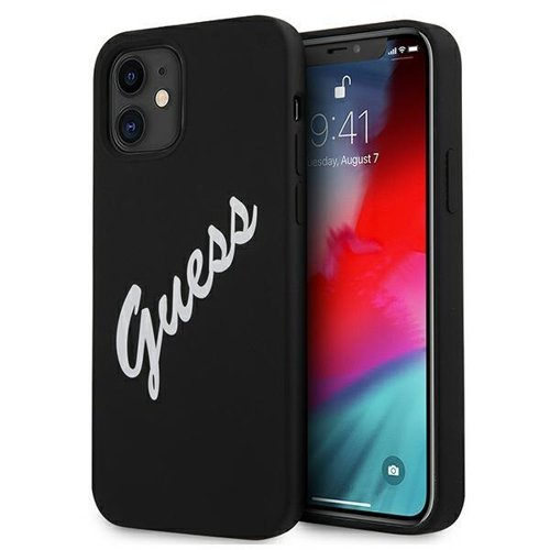 E-shop GUESS SILICONE VINTAGE Kryt Apple iPhone 12 mini čierny