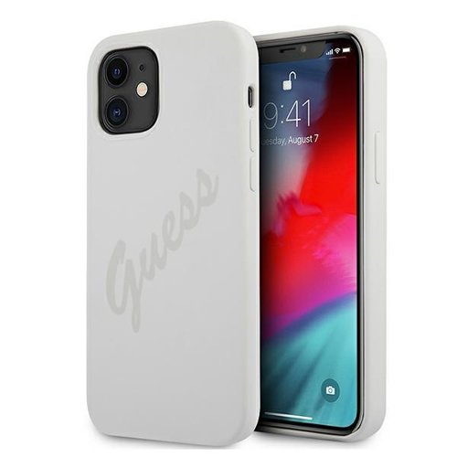 E-shop GUESS SILICONE VINTAGE Kryt Apple iPhone 12 mini biely