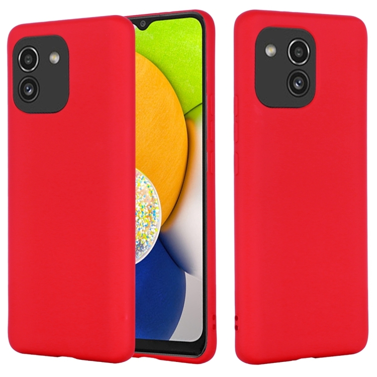 E-shop RUBBER Ochranný kryt Samsung Galaxy A03 červený