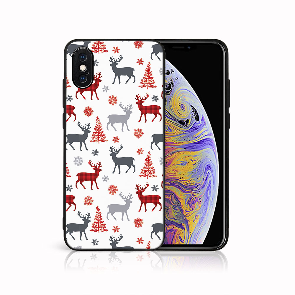 E-shop MY ART Kryt s vianočným dizajnom Apple iPhone X / XS DEER (068)