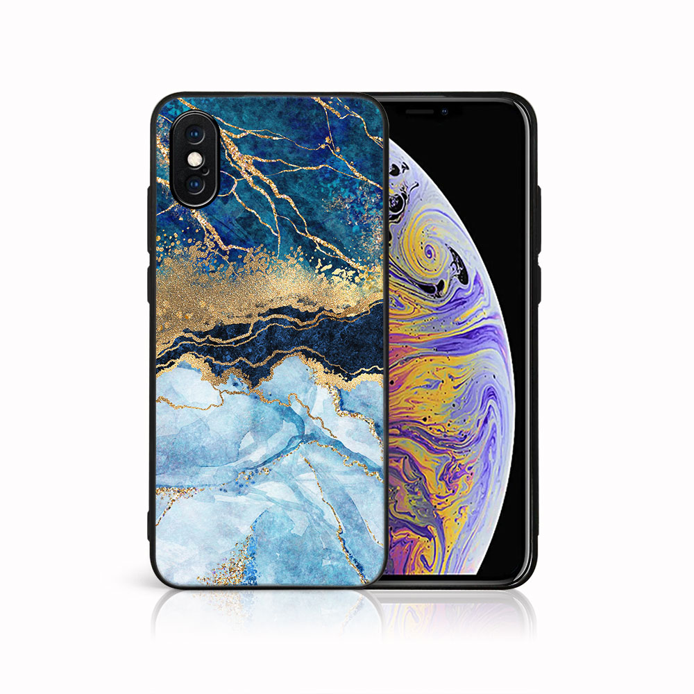 E-shop MY ART Ochranný kryt pre Apple iPhone X / XS BLUE MARBLE (141)