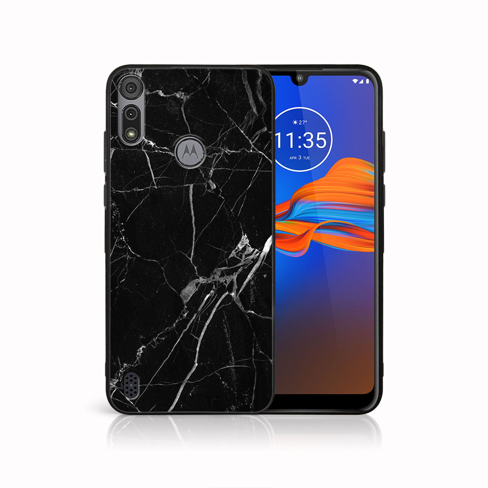 E-shop MY ART Silikónový kryt Motorola Moto E6s BLACK MARBLE (142)
