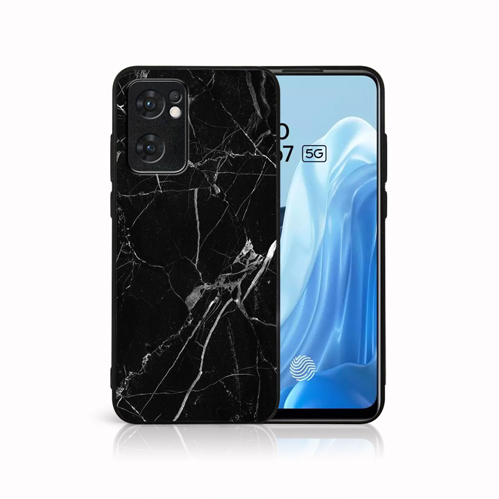 E-shop MY ART Ochranný obal Oppo Reno7 5G BLACK MARBLE (142)