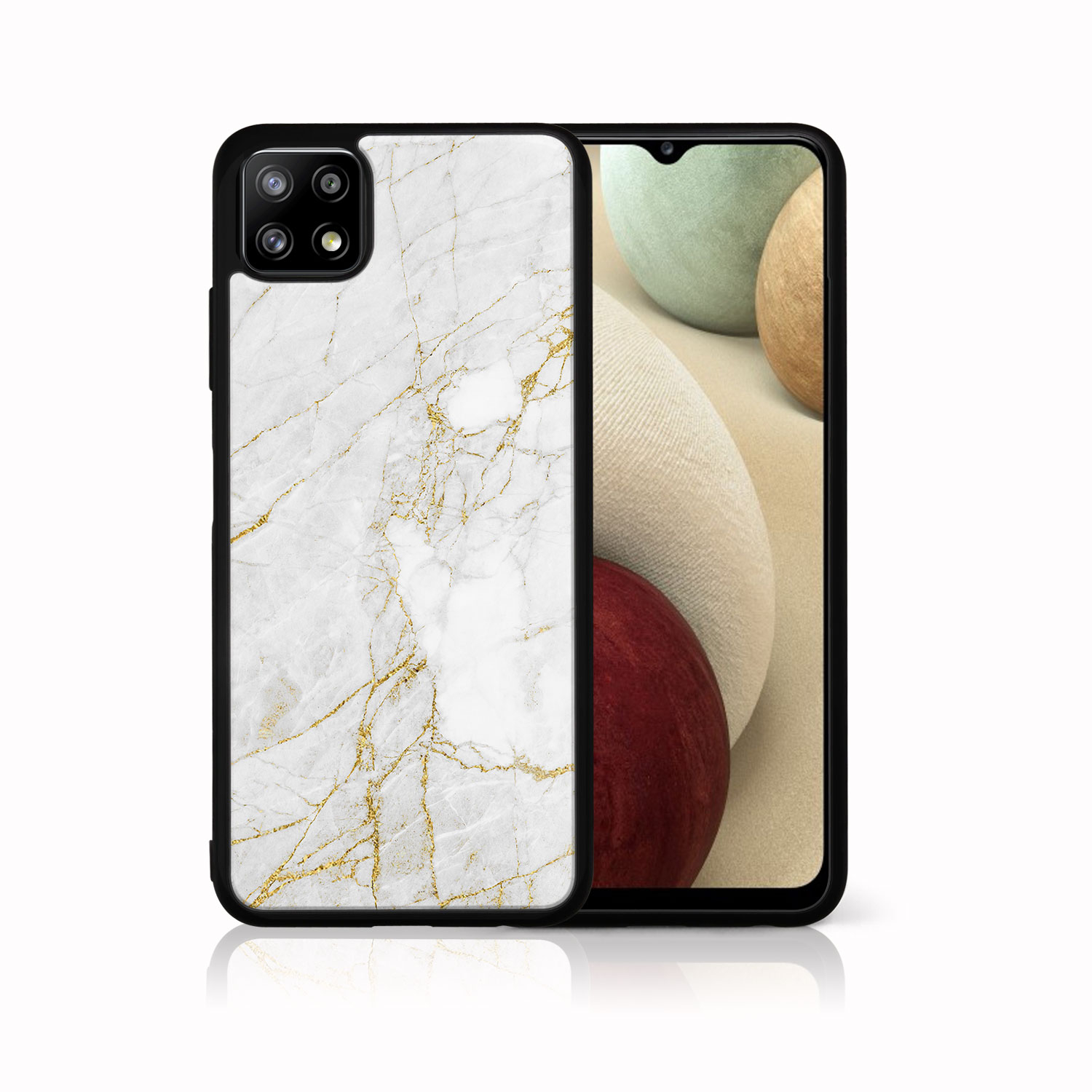E-shop MY ART Silikónový kryt Samsung Galaxy A22 5G WHITE STONE (011)
