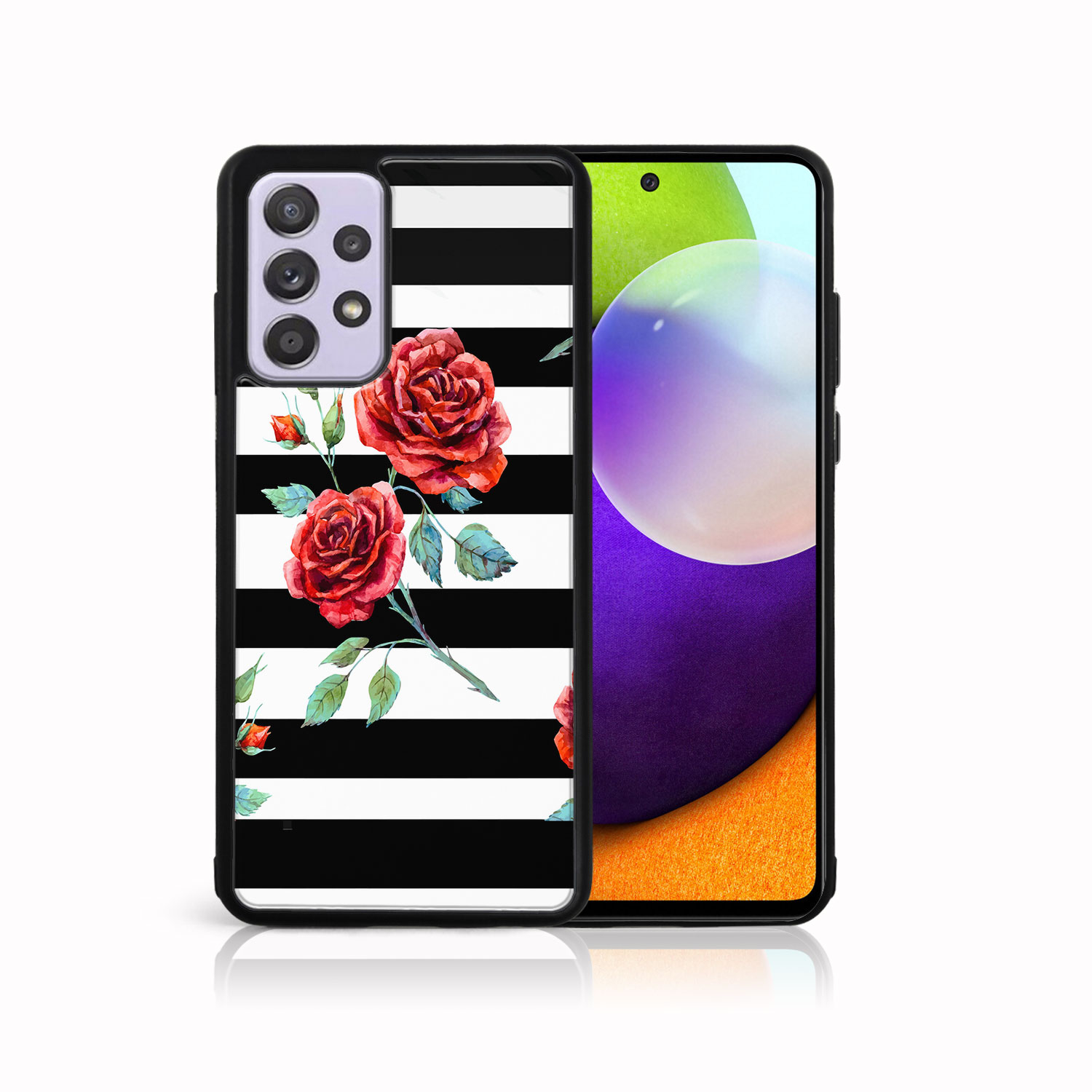 E-shop MY ART Silikónový kryt Samsung Galaxy A52 / A52s / A52 5G BLACK and WHITE (034)