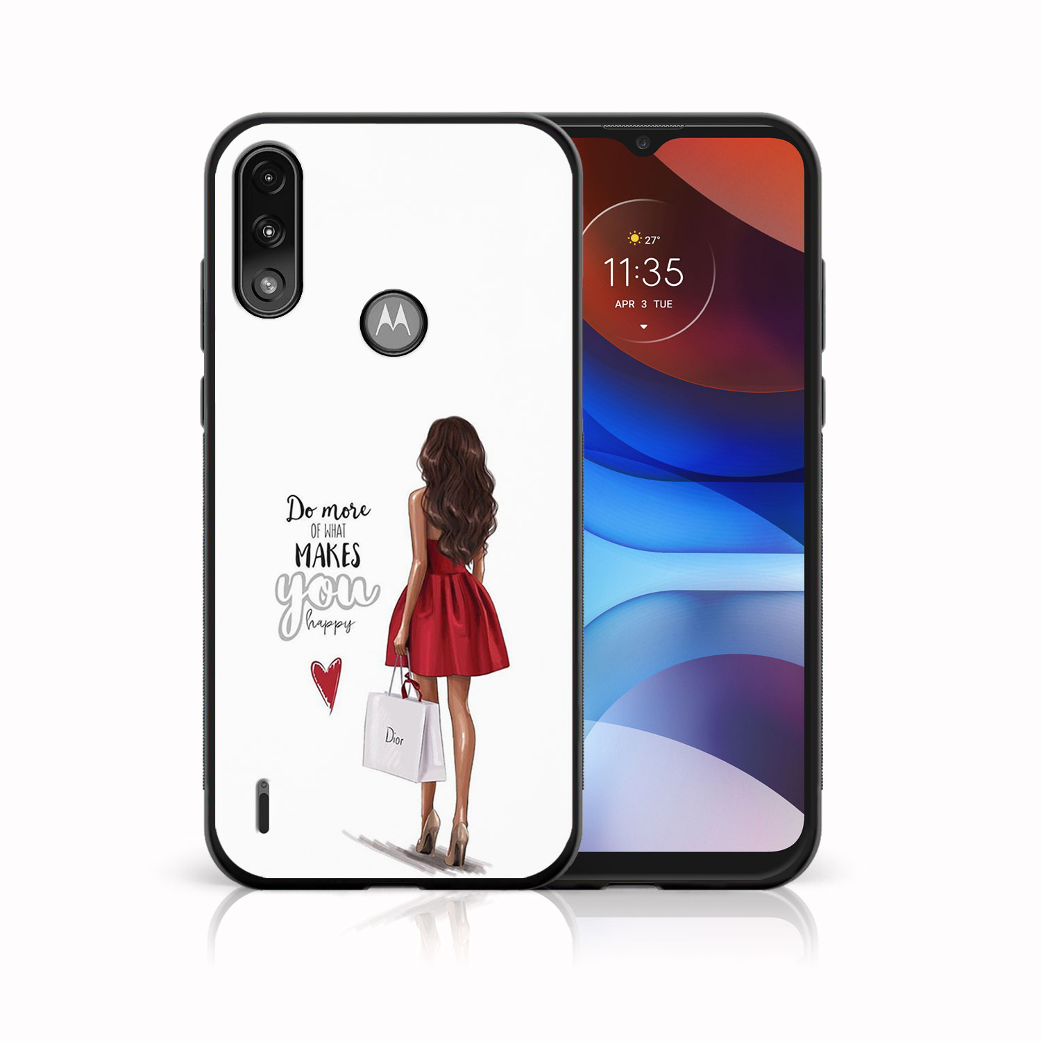 E-shop MY ART Silikónový kryt Motorola Moto E7 Power / E7i Power RED DRESS (137)