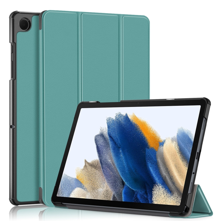 E-shop LEATHER Zaklápací obal Samsung Galaxy Tab A9+ zelený