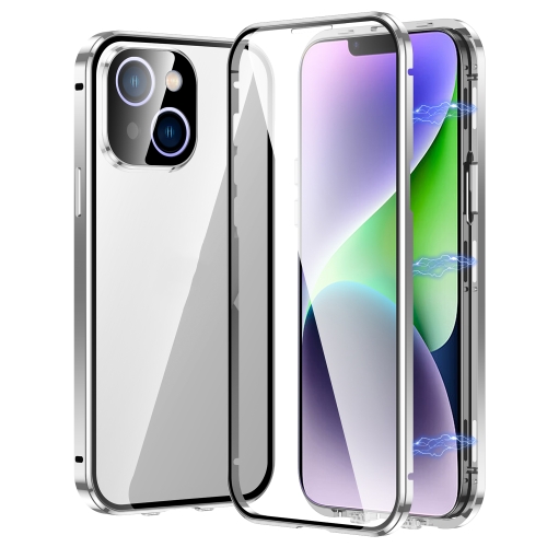 E-shop Magnetický kryt 360 pre Apple iPhone 14 Plus strieborný