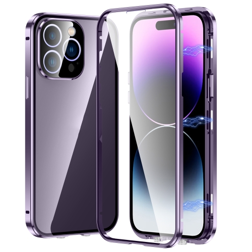 E-shop Magnetický kryt 360 pre Apple iPhone 14 Pro fialový