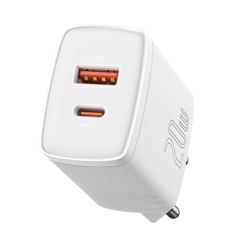 E-shop BASEUS CCXJ-B02 20W Nabíjačka na mobil USB + USB Typ-C biela