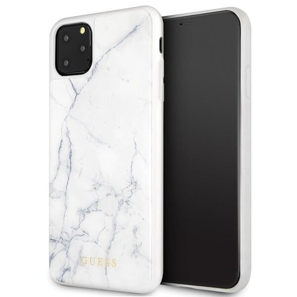GUESS Silikónový obal Apple iPhone 11 Pro Max biely