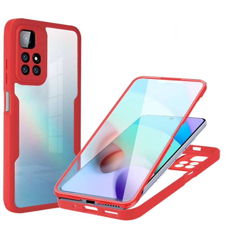 E-shop DUAL Obojstranný kryt s fóliou Xiaomi Redmi 10 červený