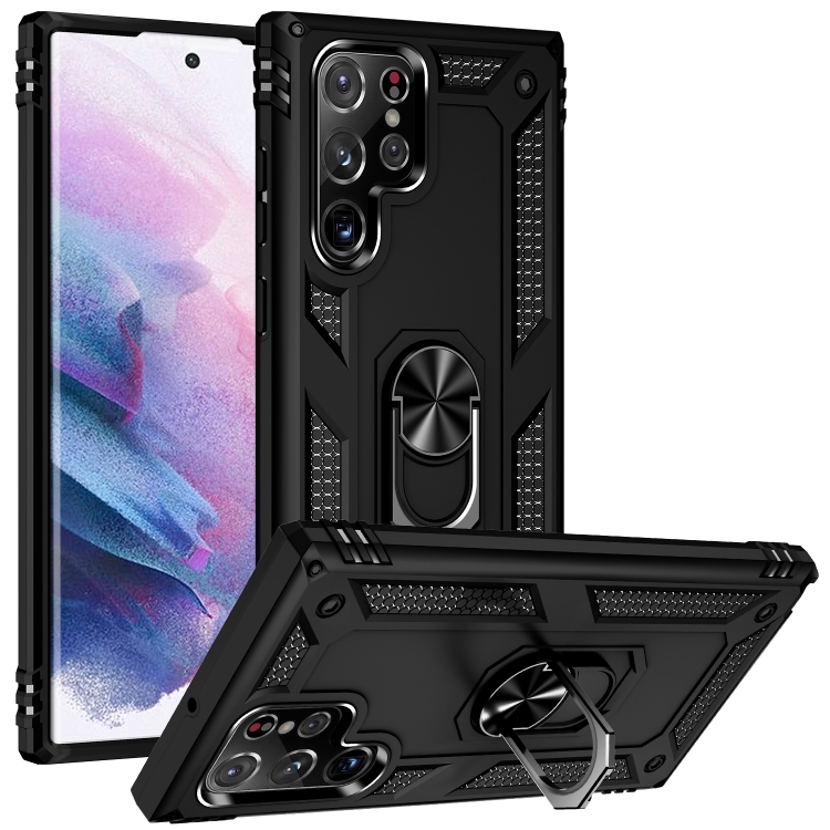 E-shop RING Obal s držiakom pre Samsung Galaxy S23 Ultra 5G čierny