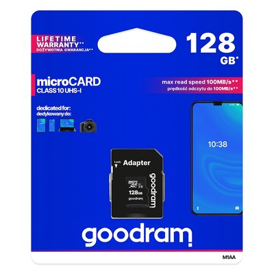 Pamäťová karta GOODRAM microSDHC 128GB UHS-I + adaptér (M1AA-1280R11)