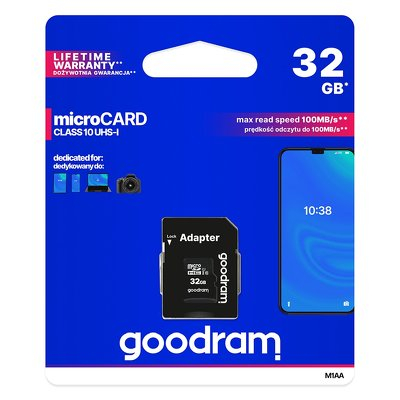 Pamäťová karta GOODRAM microSDHC 32GB UHS-I + adaptér (M1AA-0320R11)