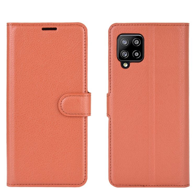 E-shop LITCHI Peňaženkový kryt Samsung Galaxy A42 5G hnedý