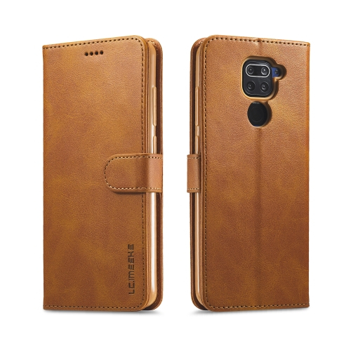 E-shop IMEEKE Peňaženkový kryt Xiaomi Redmi Note 9 svetlohnedý