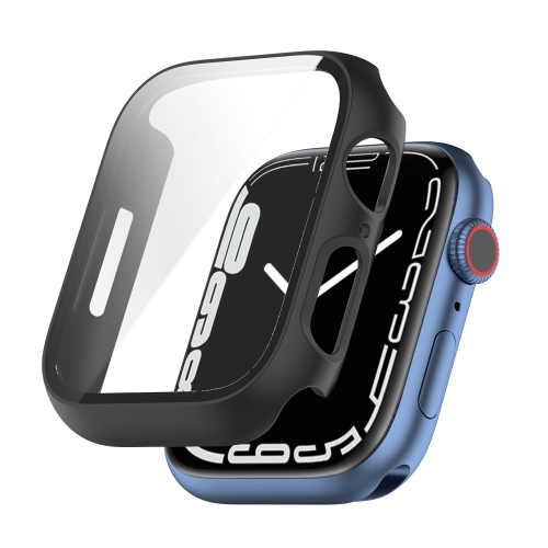 E-shop Plastový obal s ochranným sklom pre Apple Watch 9 / 8 / 7 (41mm) čierny