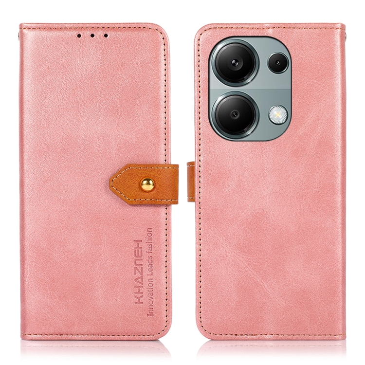E-shop KHAZNEH DUAL-COLOR Peňaženkový kryt pre Xiaomi Redmi Note 13 Pro / Poco M6 Pro ružový