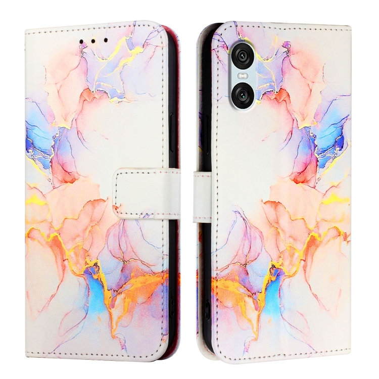 E-shop ART MARBLE Peňaženkový kryt pre Sony Xperia 10 VI WHITE ORANGE