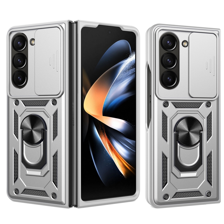 E-shop RING CAMERA Kryt s držiakom pre Samsung Galaxy Z Fold6 5G strieborný