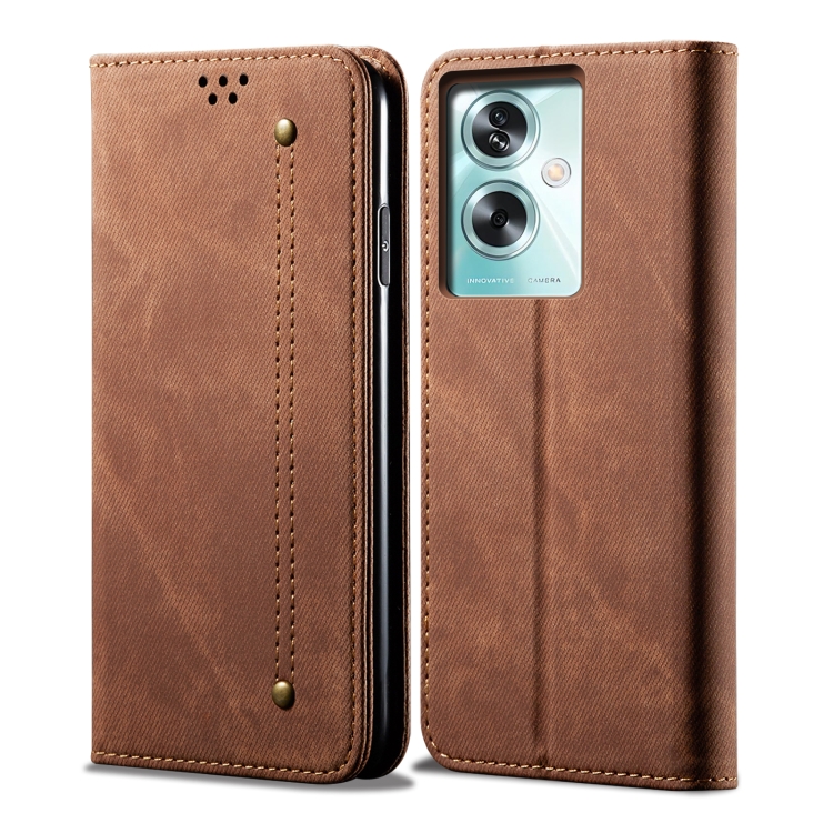 E-shop DENIM Peňaženkový kryt pre Oppo A79 5G hnedý