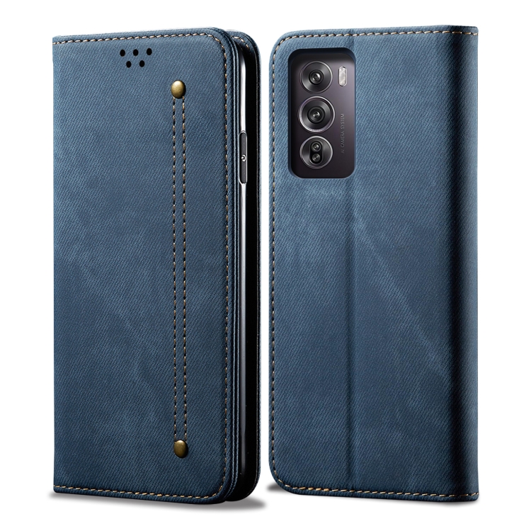 E-shop DENIM Peňaženkový kryt pre Oppo Reno12 5G modrý