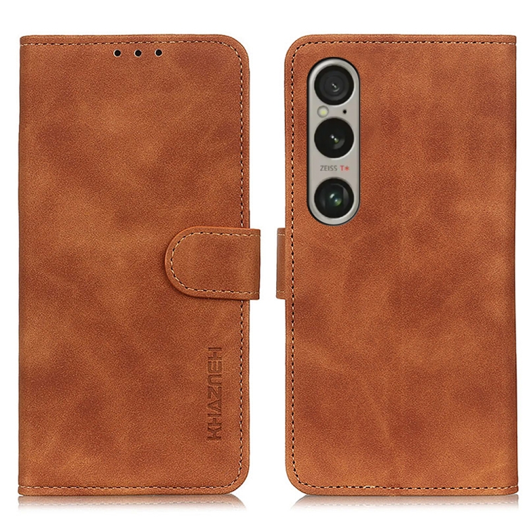 E-shop KHAZNEH RETRO Zaklápacie puzdro pre Sony Xperia 1 VI hnedé