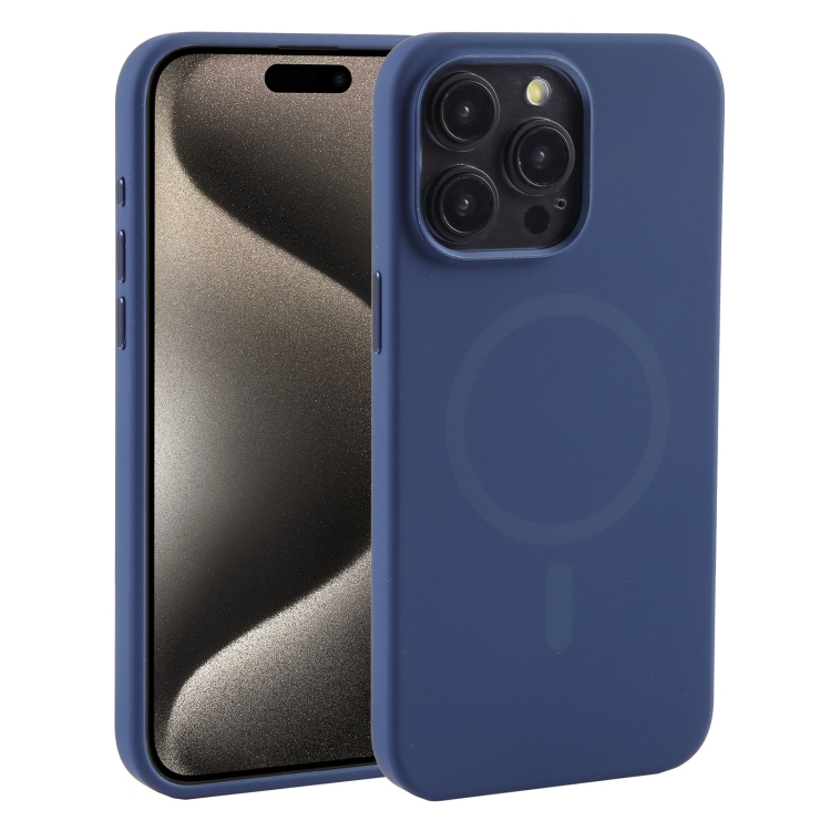 E-shop MUTURAL SILICONE MAGSAFE Ochranný kryt Apple iPhone 15 Pro tmavomodrý