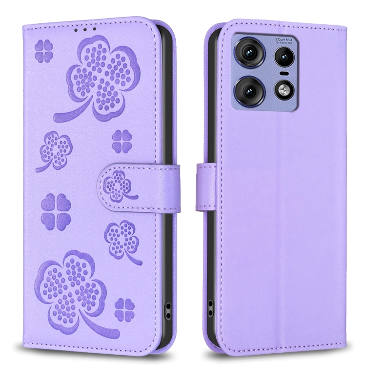 E-shop ART CLOVER Peňaženkový obal pre Motorola Edge 50 Pro fialový